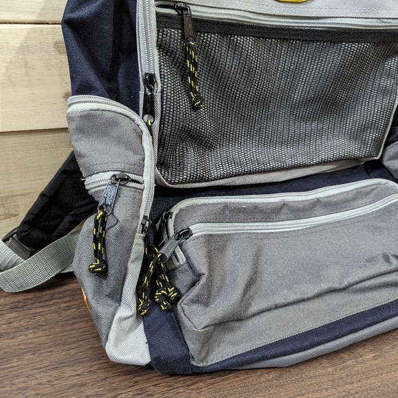 OP Backpack Book Bag , Grey / Navy Blue - Picture 8 of 12